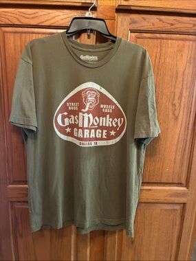 Gas Monkey Garage Men's Olive Graphic Tee size XL